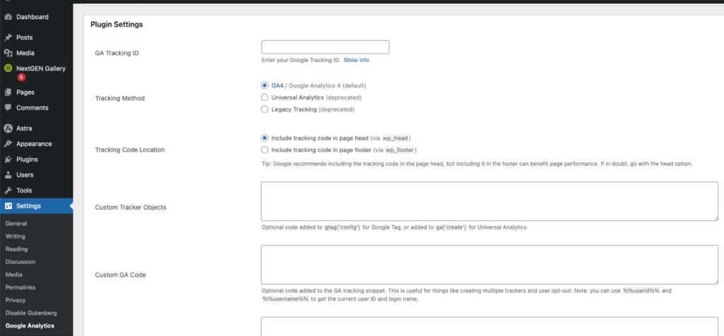 Google Analytics WordPress