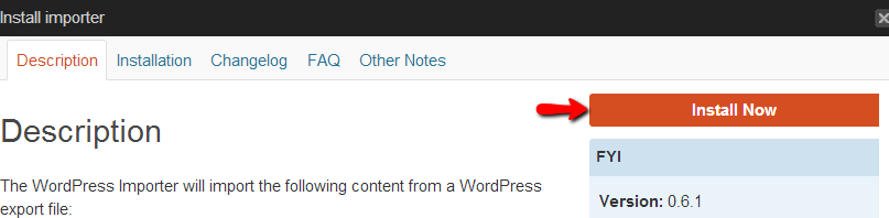 Install Importer WordPress Plugin