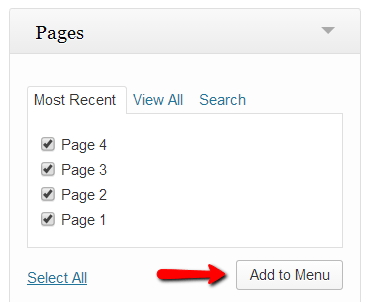 Assign Pages to Menu