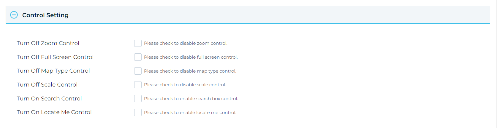 Control Setting