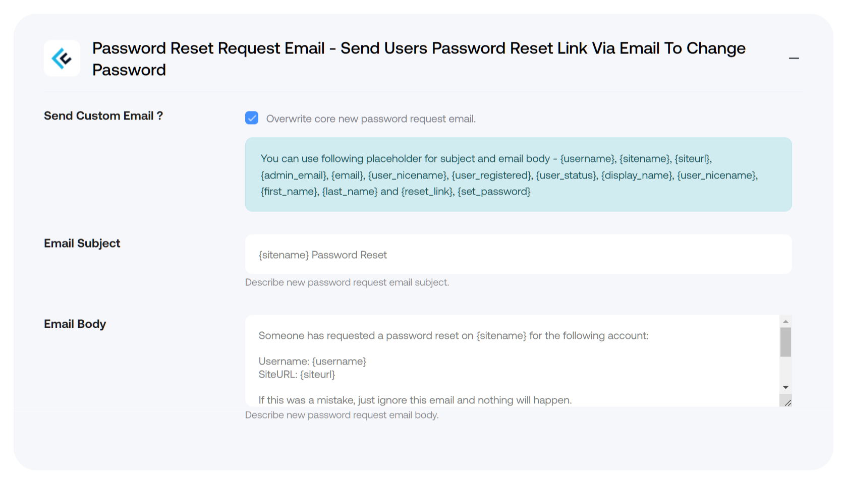 Password Reset Request Email