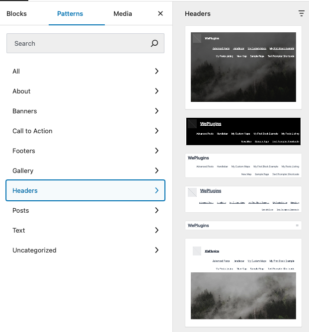 WordPress Block Patterns