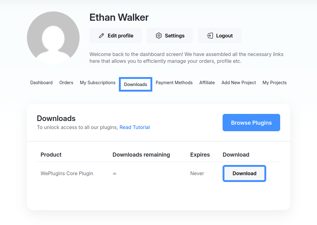 Activate Weplugins