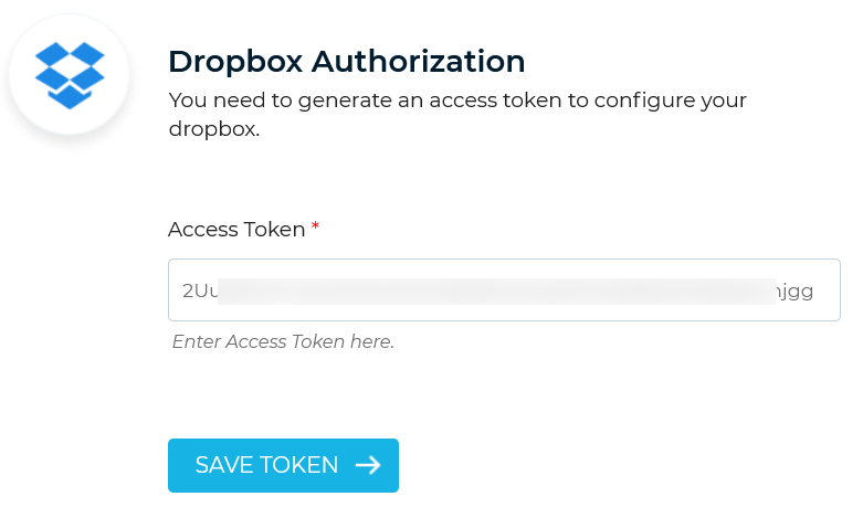 Dropbox Settings Access Token