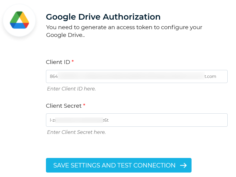 Google Drive API Settings