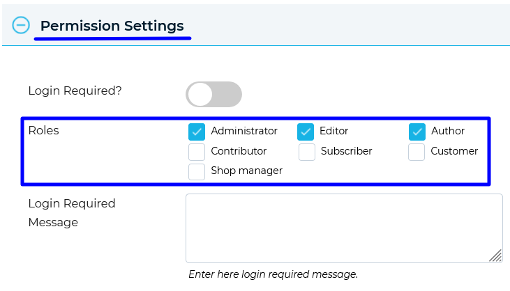 Roles Tab