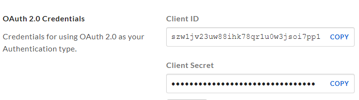 OAuth 2.0 Credential
