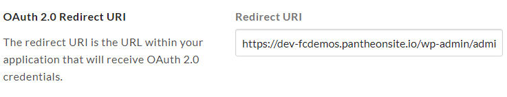 OAuth 2.0 Redirect URI