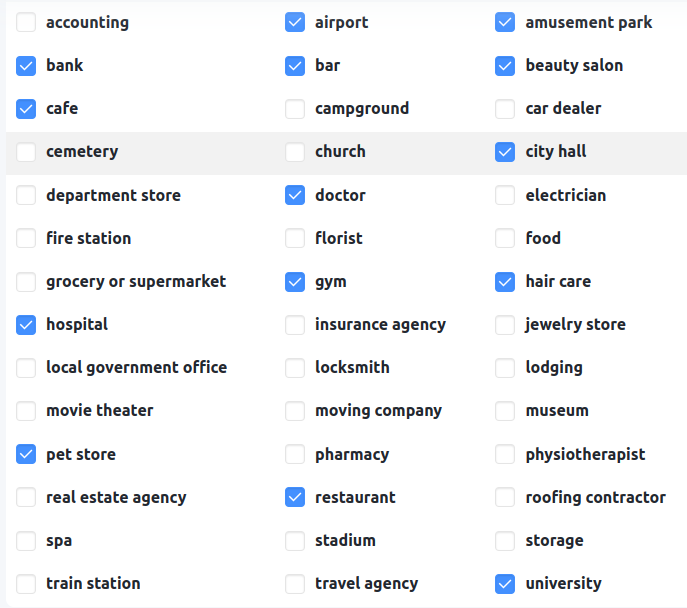 Admin Can Choose Which Amenities to Display on the Map Admin Can Choose Which Amenities to Display on the Map