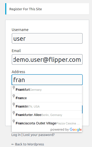 Ask User Address While Registering on Site