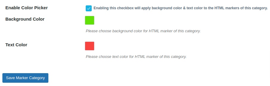 Easy Backend Settings For HTML Markers