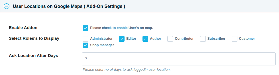 Admin Can Decide Which Users Roles To Display On Map