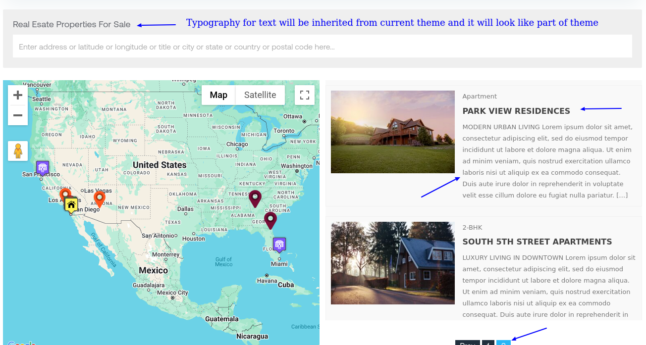 All Maps Layouts Integrates Easily With Your Current Theme