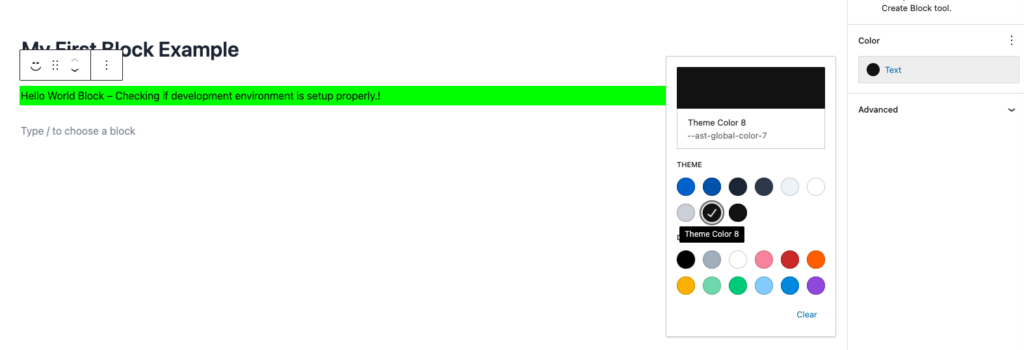 Color Settings in Block Development