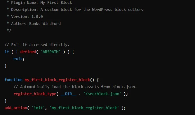 Registering your block in Block Development