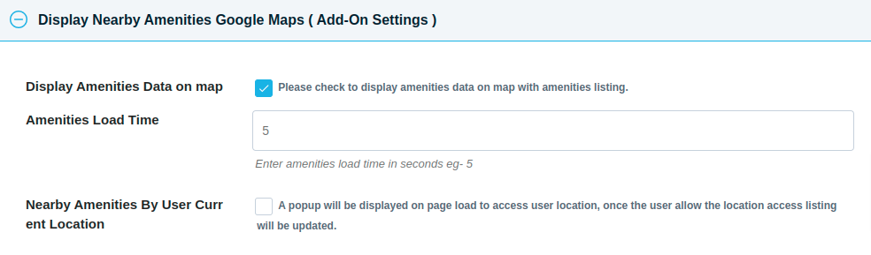 Near By Amenities By User Location