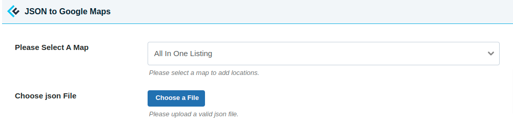 json to google map settings