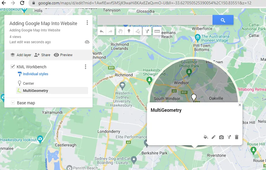 Google MyMaps Settings