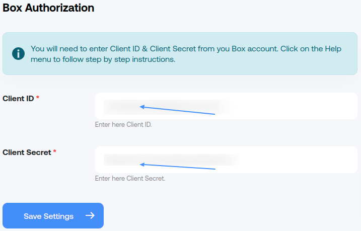 Box Settings - Client ID & Secret