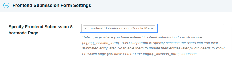 specify-frontend-submission-shortcode-page