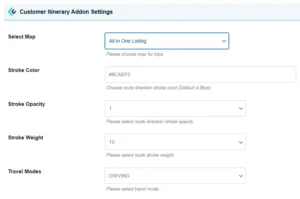 Customer Itinerary addon setting