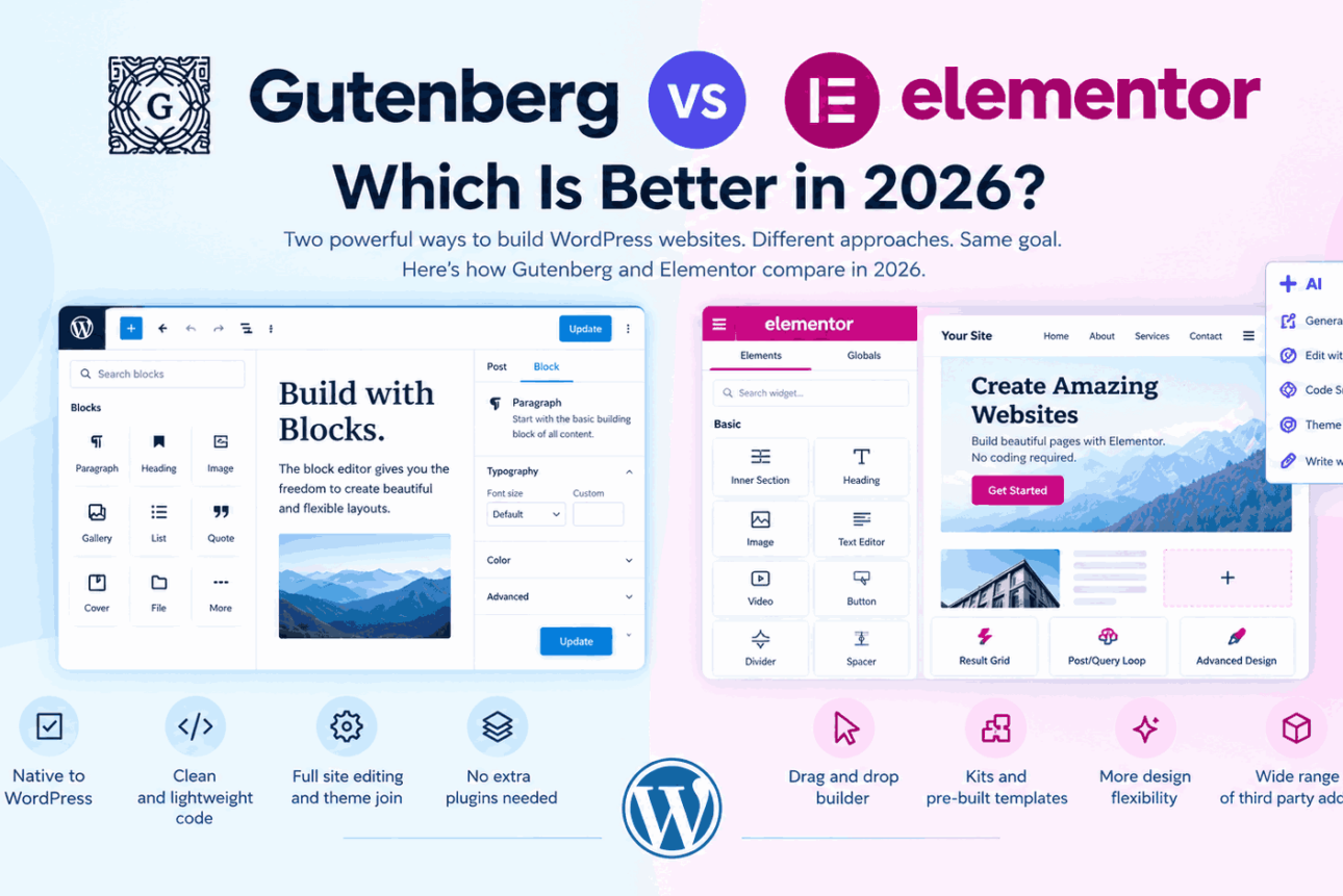 Gutenberg vs Elementor: Which Is Better in 2026? Gutenberg vs Elementor: Which Is Better in 2026?